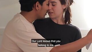 The roommates fool around while rehearsing a script.