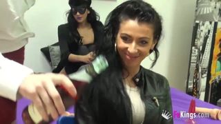 Tattoo girl and latino in one of our diner dates