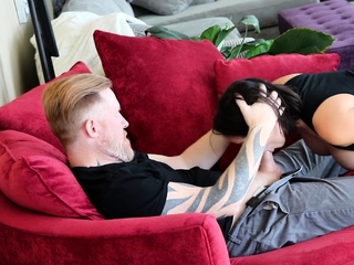 European amateur brunette rides big dick