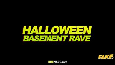 Spooktacular Basement Party Turns Into a Wild Threesome Adventure